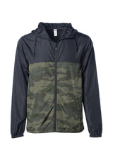 Load image into Gallery viewer, Mens Super Lightweight Hooded Full Zip Up Windbreaker Jacket Top Black Bottom Army Camo
