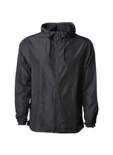 Load image into Gallery viewer, Unisex Super Lightweight Full Zip Up Black Windbreaker Hooded Jacket
