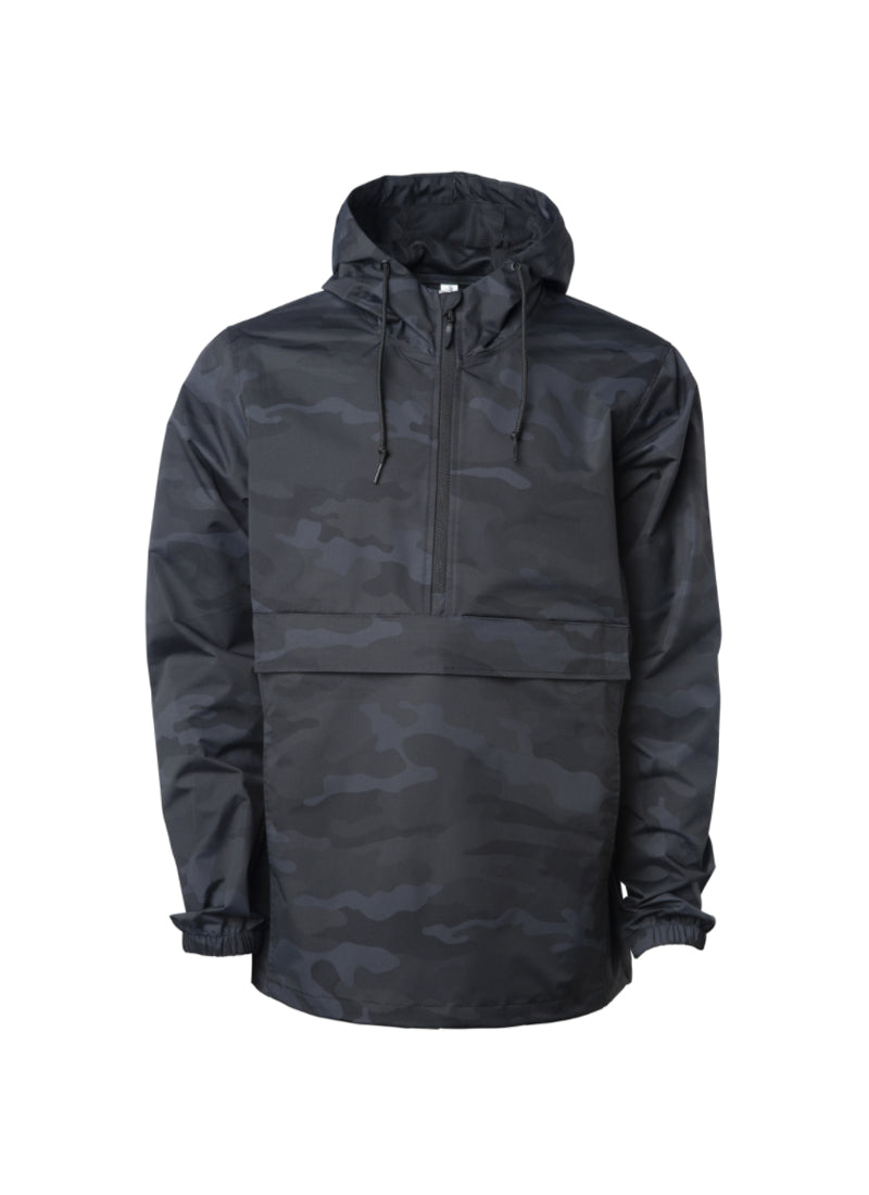 Mens Water Resistant Hooded Windbreaker Anorak Jacket