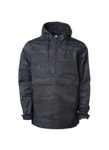 Load image into Gallery viewer, Water Resistant Black Camo Anorak Windbreaker Jacket With A Hood
