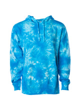 Load image into Gallery viewer, Unisex Aqua Tie Dye Hoodie Midweight Pullover
