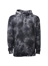 Load image into Gallery viewer, Unisex Black Tie Dye Hoodie Midweight Pullover
