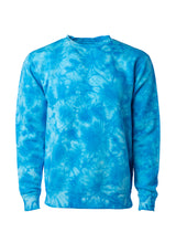 Load image into Gallery viewer, Unisex Fit Aqua Blue Tie Dye Crewneck Sweatshirt
