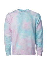 Load image into Gallery viewer, Unisex Fit Baby Blue with Pink Swirl Tie Dye Crewneck Sweatshirt
