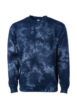 Load image into Gallery viewer, Unisex Fit Navy Blue Tie Dye Crewneck Sweatshirt
