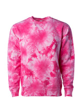 Load image into Gallery viewer, Unisex Fit Pink Tie Dye Crewneck Sweatshirt
