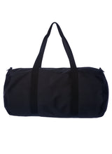 Load image into Gallery viewer, Blank black duffel bag with handles and a shoulder strap that can be removed
