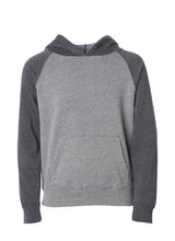 Load image into Gallery viewer, Kids Lightweight Nickel Grey Body With Carbon Grey Sleeves Hoodie Pullover Sweatshirt
