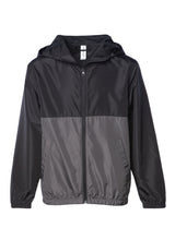 Load image into Gallery viewer, Kids Lightweight Black Top With Graphite Grey Bottom Windbreaker Full Zip Jacket
