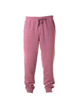 Load image into Gallery viewer, Mens Pigment Dyed Fleece Maroon Jogger Sweatpants
