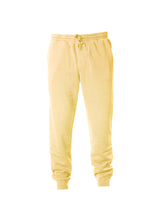 Load image into Gallery viewer, Mens Pigment Dyed Fleece Yellow Jogger Sweatpants
