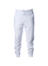 Load image into Gallery viewer, Mens Pigment Dyed Fleece White Jogger Sweatpants
