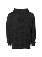 Load image into Gallery viewer, Mens Heavyweight Black Camo Pullover Hooded Sweatshirt
