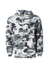 Load image into Gallery viewer, Mens Heavyweight Snow Camo Pullover Hooded Sweatshirt
