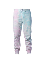 Load image into Gallery viewer, Mens Cotton Candy Pink And Baby Blue Tie Dye Sweatpants With Pockets
