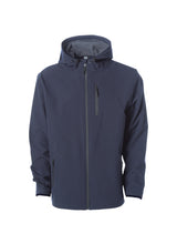 Load image into Gallery viewer, Mens Water Resistant Full Zip Navy Blue Softshell Jacket
