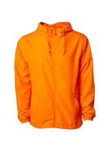 Load image into Gallery viewer, Unisex Super Lightweight Full Zip Up Safety Orange Windbreaker Hooded Jacket
