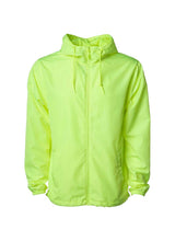 Load image into Gallery viewer, Unisex Super Lightweight Full Zip Up Safety Yellow Windbreaker Hooded Jacket
