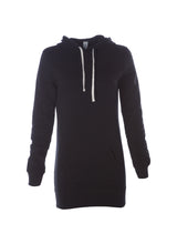 Load image into Gallery viewer, Women&#39;s Super Soft Black Pullover Dress with a Hoodie
