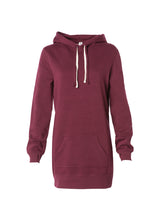 Load image into Gallery viewer, Women&#39;s Super Soft Maroon Pullover Dress with a Hoodie
