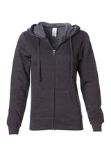 Load image into Gallery viewer, Womens Lightweight Charcoal HeatherFull Zip Up Hoodie Sweatshirt
