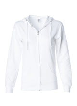 Load image into Gallery viewer, Womens Lightweight White Zip Up Hoodie Sweatshirt
