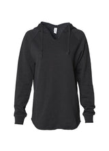 Load image into Gallery viewer, Women&#39;s Color Washed Ultra Soft V-Neck Black Pullover Vintage Hoodie

