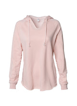 Load image into Gallery viewer, Women&#39;s Color Washed Ultra Soft V-Neck Blush Pullover Vintage Hoodie
