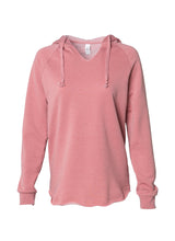 Load image into Gallery viewer, Women&#39;s Color Washed Ultra Soft V-Neck Rose Pullover Vintage Hoodie
