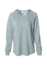 Load image into Gallery viewer, Women&#39;s Color Washed Ultra Soft V-Neck Sage Pullover Vintage Hoodie
