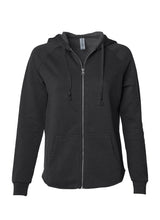 Load image into Gallery viewer, Women&#39;s Vintage Black Color Washed Zip Hoodie
