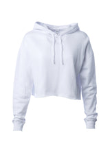 Load image into Gallery viewer, Womens Cropped White Hooded Sweatshirt
