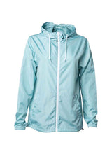 Load image into Gallery viewer, Unisex Super Lightweight Full Zip Up Light Blue Windbreaker Hooded Jacket
